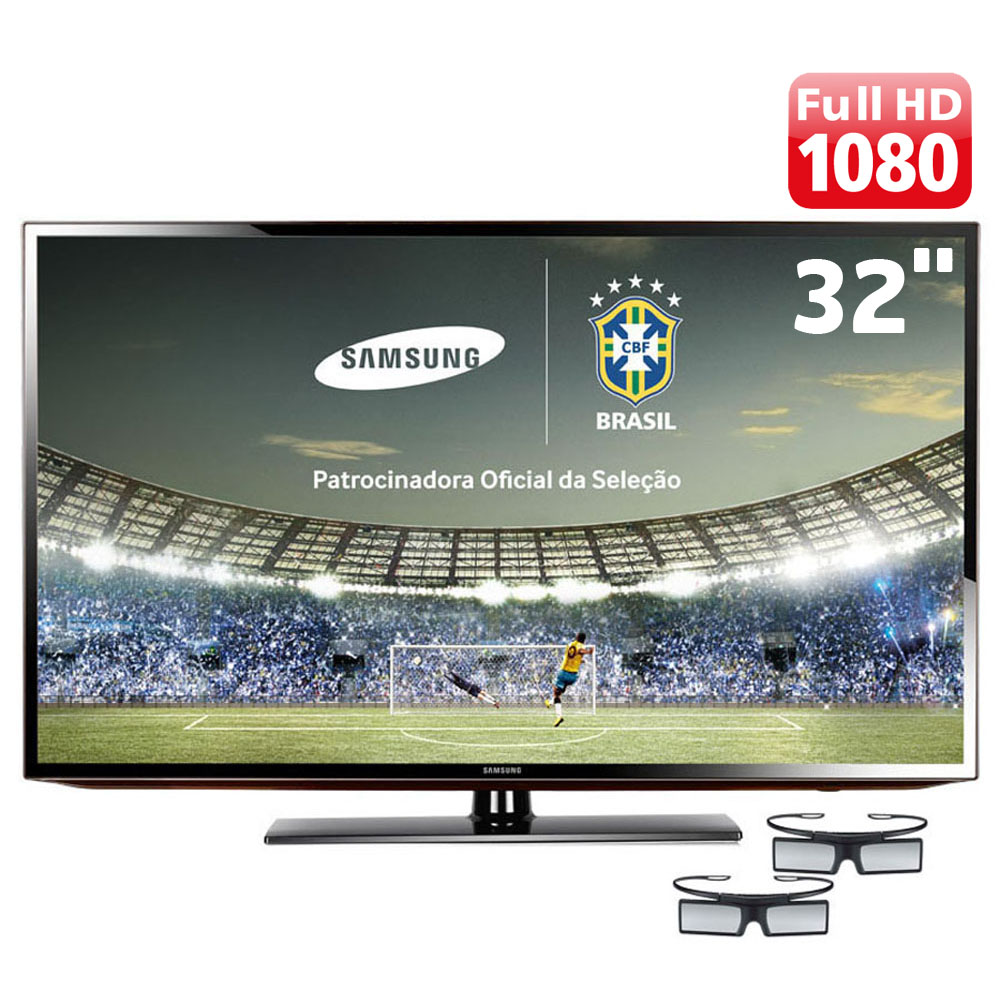 TV 3D LED 32" Full HD Samsung c/ 2 óculos por R$ 981no Ponto Frio