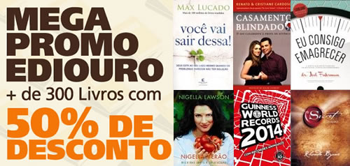 Saraiva: Mais de 300 livros com 50% de desconto