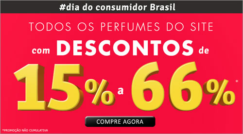 Dia do Consumidor: Até 66% de desconto em perfumes na Época Cosméticos