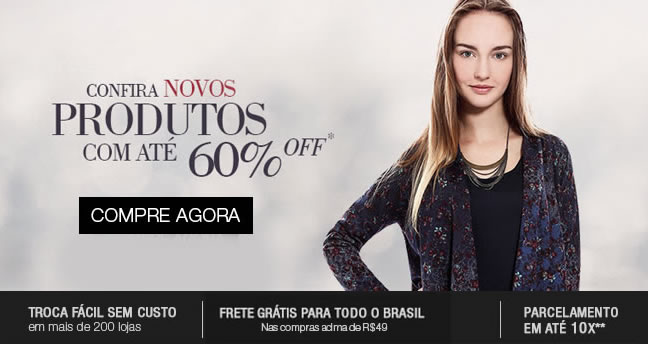 Produtos com até 60% de desconto na Renner