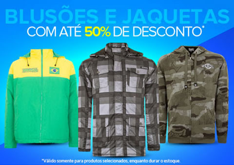 Blusões e jaquetas com até 50% de desconto na Dafiti Sports