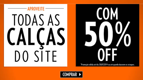 Todas as calças com 50% de desconto na Lets