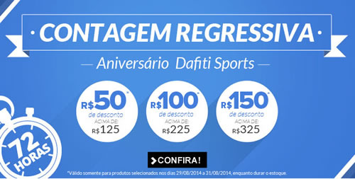 Cupons de R$ 150, R$ 100 e R$ 50 na Dafiti Sports