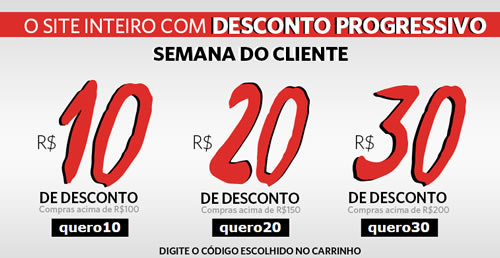 Passarela: Cupons de R$ 30, R$ 20 e R$ 10 na Semana do Cliente