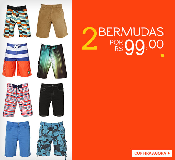 Duas Bermudas por R$ 99 na Kanui