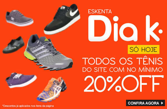 Imperdível!!! 20% de desconto em todo os tênis na Kanui