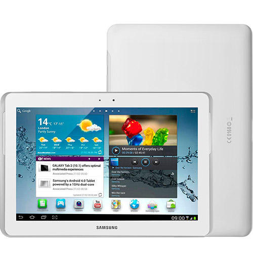 Tablet Samsung Galaxy Tab 2 P5110 com Android 4.0 Wi-Fi Tela 10'' Touchscreen Branco e Memória Interna 16GB