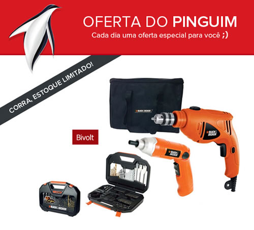 Kit Furadeira e Parafusadeira + Estojo com 100 Peças com descontão