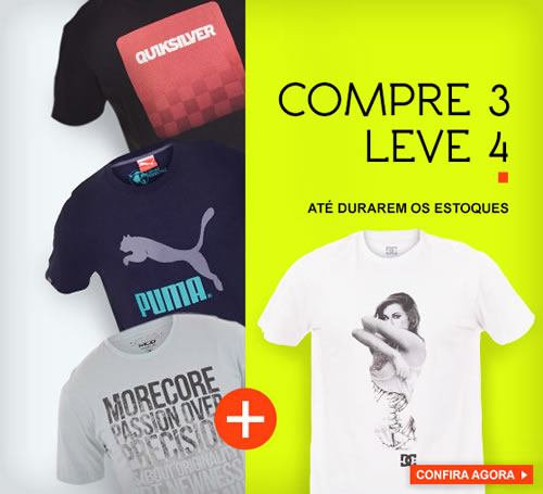 Compre 3 camisetas e leve a 4ª na Kanui