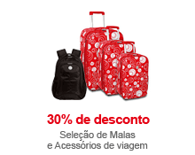 Americanas: Malas e acessórios de viagem com 30% de desconto
