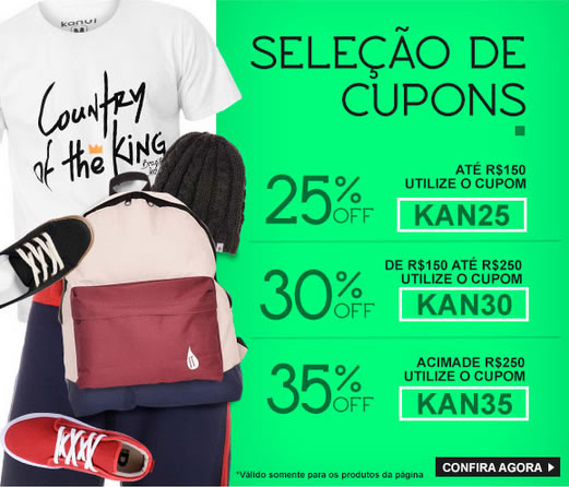 Cupons de desconto de até 35% na Kanui