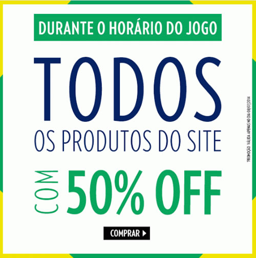 Promoção imperdível Lets: 50% de desconto em todo site durante o jogo da Seleção