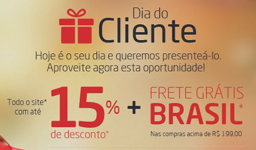 Dia do Cliente no Ponto Frio com até 15% de desconto