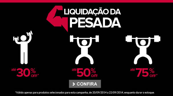 Até 75% off em Liquidação da Pesada na Dafiti Sports