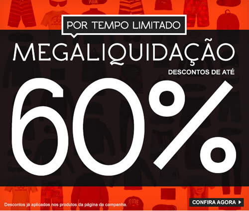 Megaliquidação Kanui com até 60% de desconto