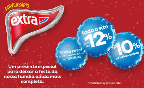 Até 12% de desconto no Aniversário Extra