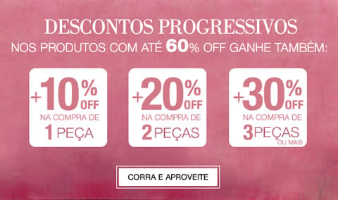 Descontos progressivos de até 30% na Renner