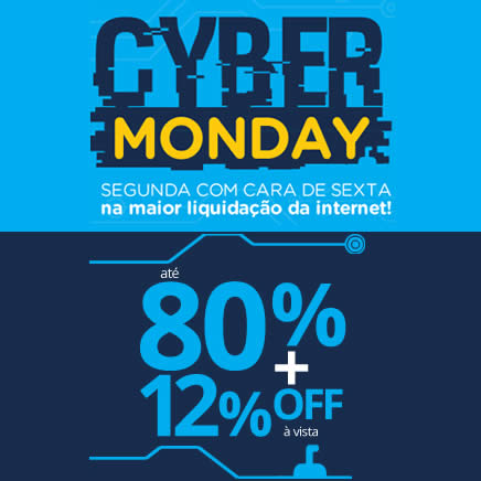 Cyber Monday Submarino com até 80% de desconto + 12% de desconto no boleto