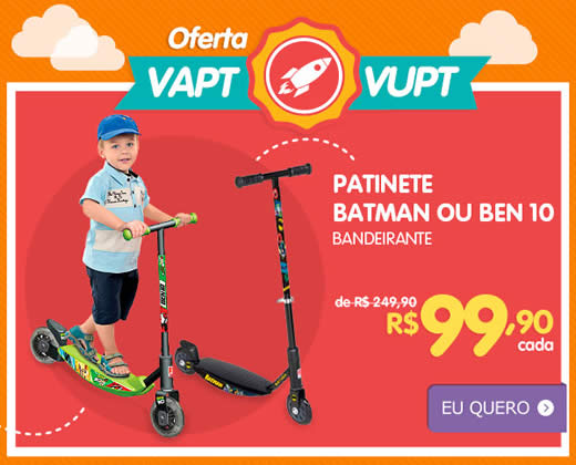 Kangoolu: Patinetes Ben 10 ou Batman por R$ 99,90 cada