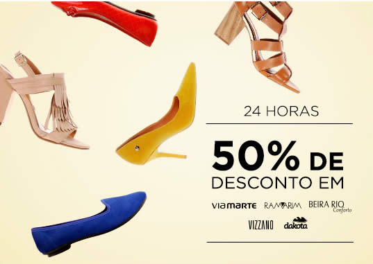 Zattini: 24h de calçados femininos com 50% de desconto