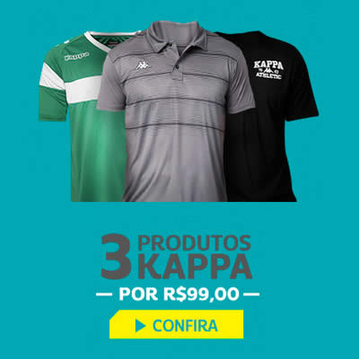 Promoção: 3 produtos Kappa por R$ 99 na Netshoes