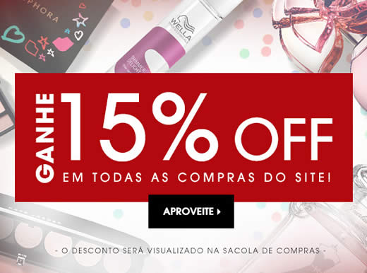 Sephora: 15% de desconto em quase todo o site