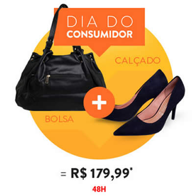 Compre 1 calçado e 1 bolsa por R$ 179,99 na Dafiti