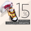 Cupom de desconto de 15% em calçados infantis