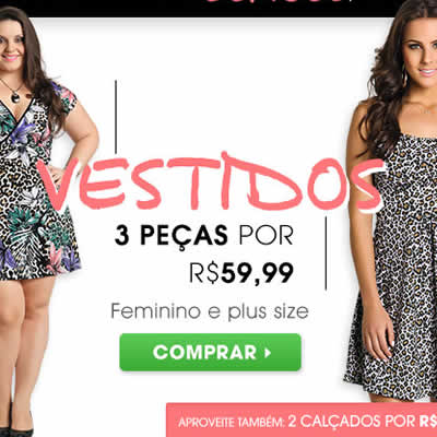 3 vestidos por R$ 59,99 na Posthaus