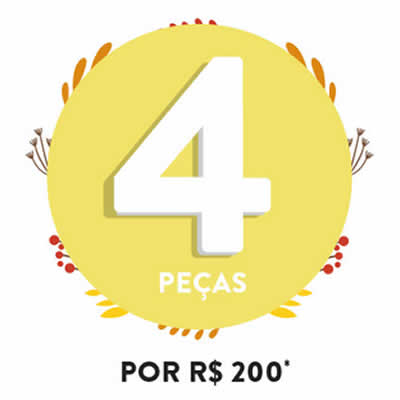 Compre 4 peças por R$ 200 na Dafiti