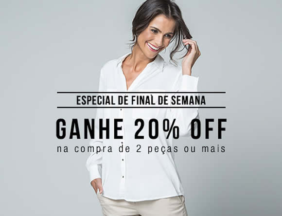 Ganhe 20% de desconto na compra 2 peças na Renner