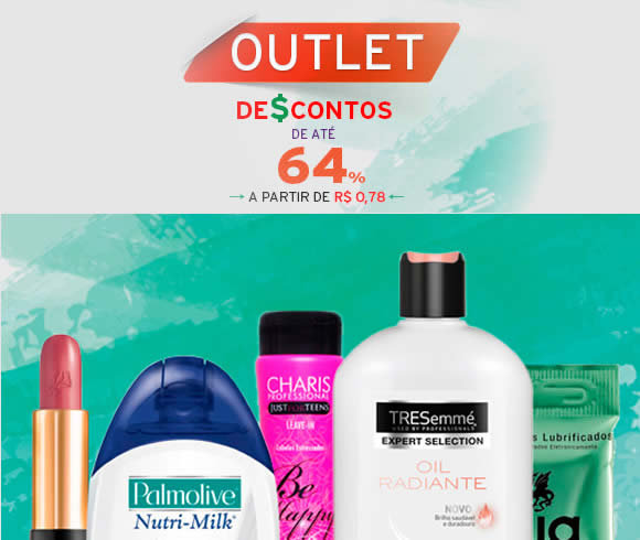 Outlet c/até 64% de desconto na Drogaria Onofre