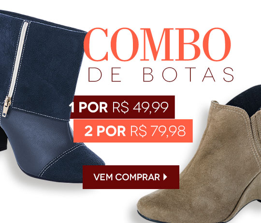 2 botas por R$ 79,98 na Posthaus