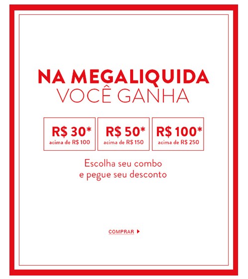 Mega Liquida Dafiti: Cupons de R$30, R$50 e R$100