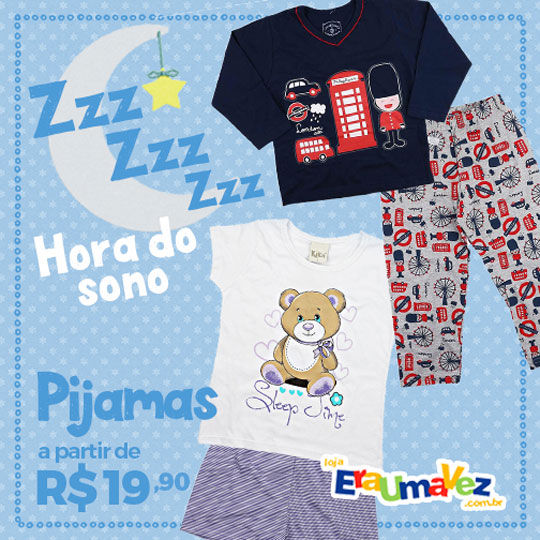 Pijamas a partir de R$19,90 na Loja Era Uma Vez