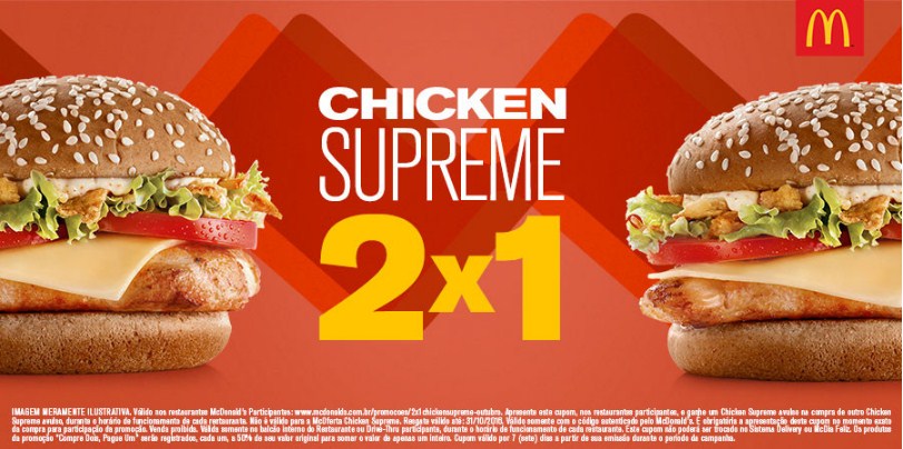 Leve 2, Pague 1: Compre Chicken Supreme Avulso e ganhe outro