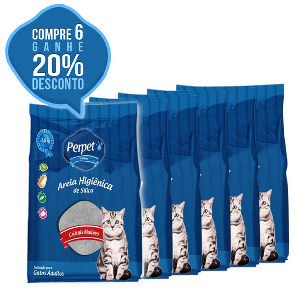 Compre 6 pcts de Areia Higiênica Perpet e ganhe 20% de desconto na Pet Love