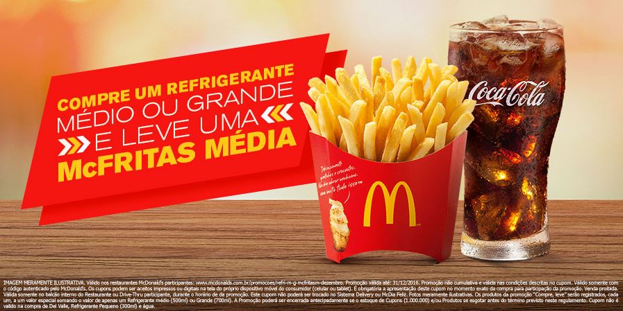 Compre um Refrigerante M ou G e ganhe uma McFritas M