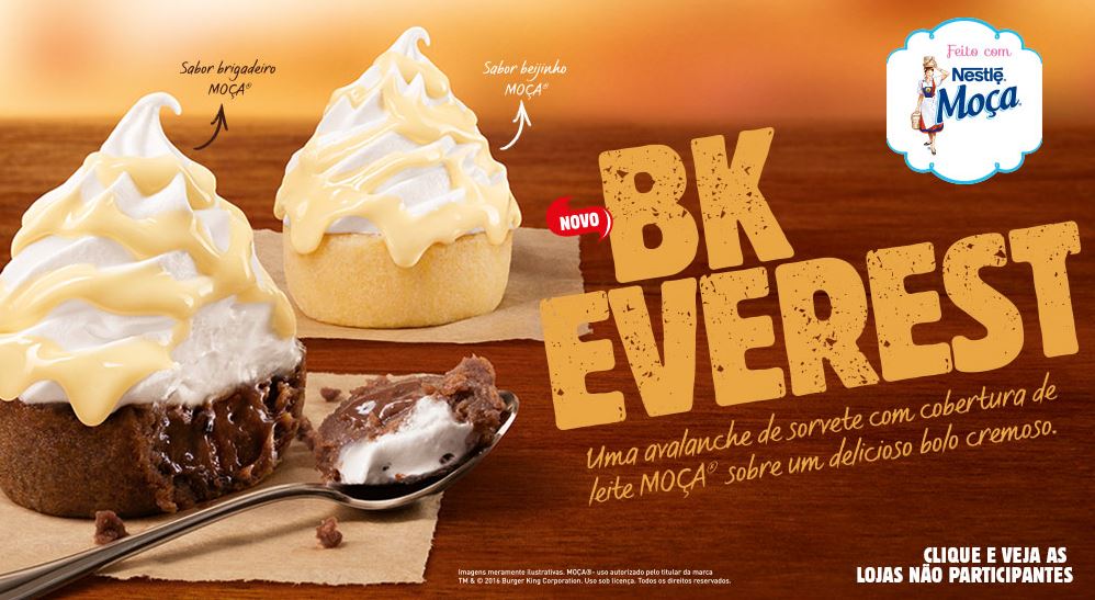 BK Everest: Bolinho cremoso, sorvete e cobertura de Leite Moça