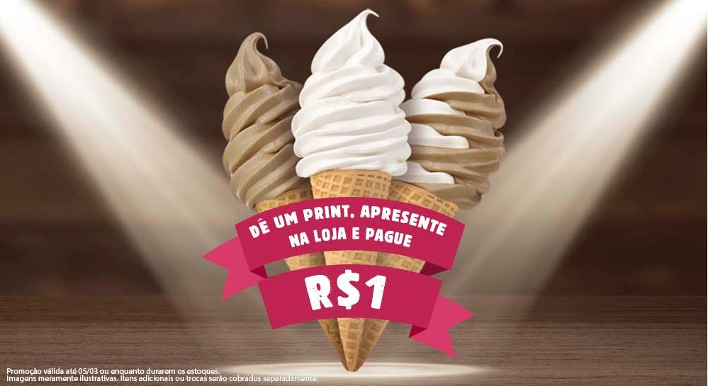 Casquinha por R$1,00 no Burger King