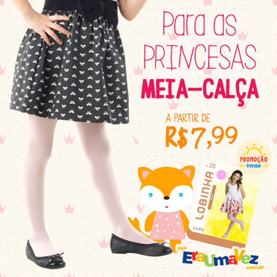 Meia-calça para meninas em oferta na Era Uma Vez