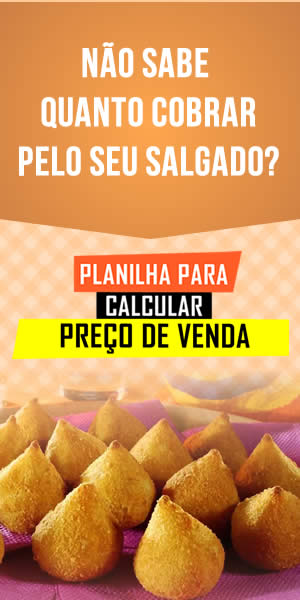 Planilha para calcular preço de venda de Salgado