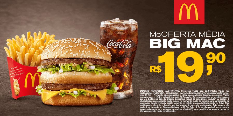 McOferta Média Big Mac por R$ 19,90 com cupom