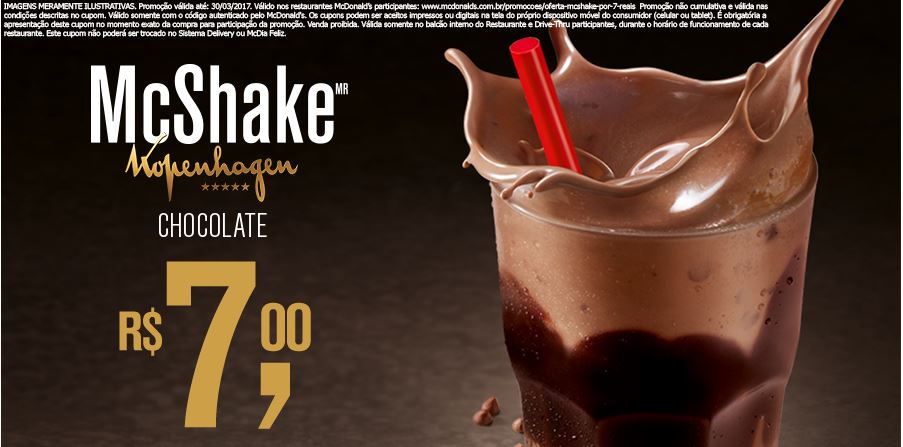 McShake Kopenhagem por R$7,00 com cupom McDonald's