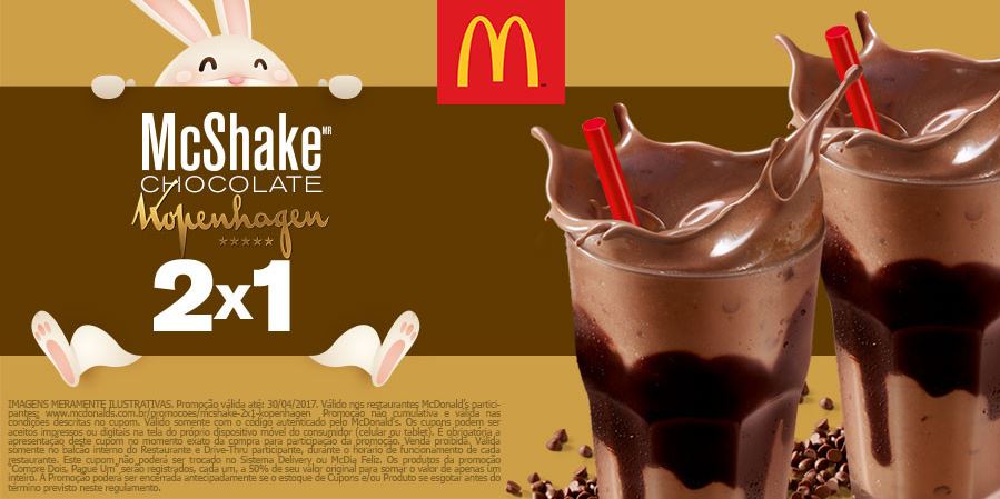 Leve 2, Pague 1: Compre McShake Chocolate Kopenhagen e ganhe outro