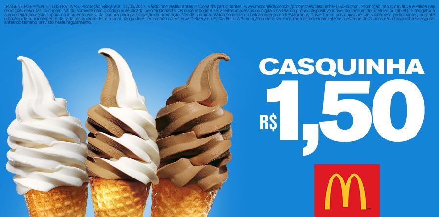 Casquinha por R$1,50 no McDonald's