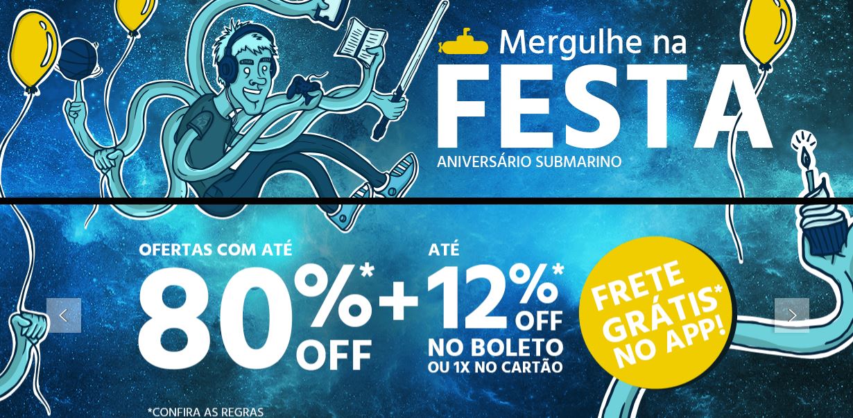 Aniversário Submarino - Ofertas e Promoções