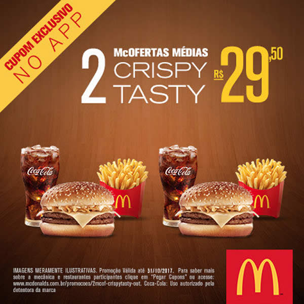 McOfertas Médias: 2 Cripy Tasty por R$29,50